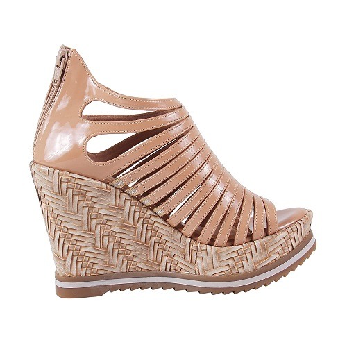 Braown straped Wedges